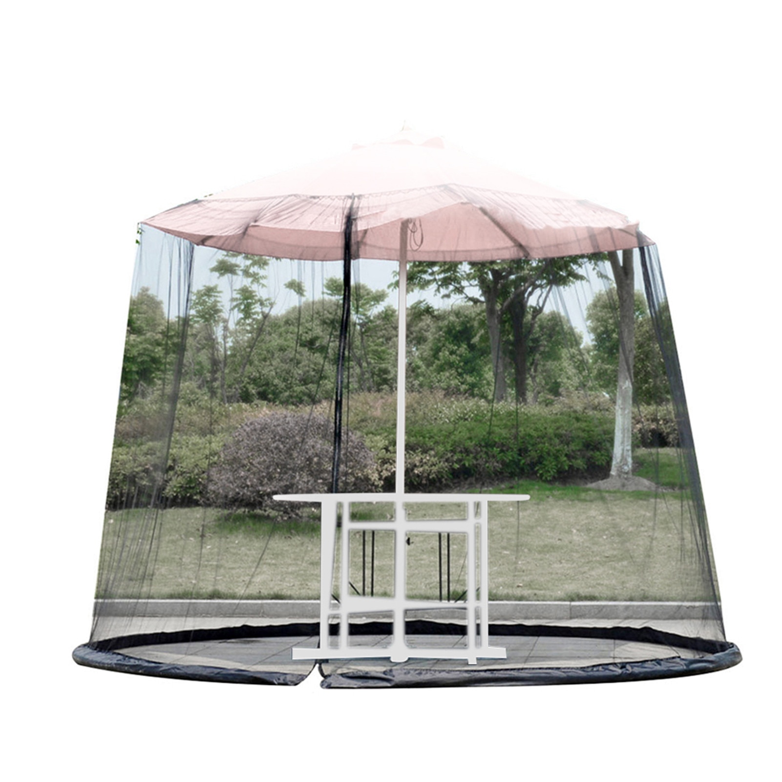 파티오 우산 그물 대형 캠핑 텐트 모기장, 조절 가능한 폴리 에스테르 스크린 메쉬 인클로저 지퍼 도어 경량